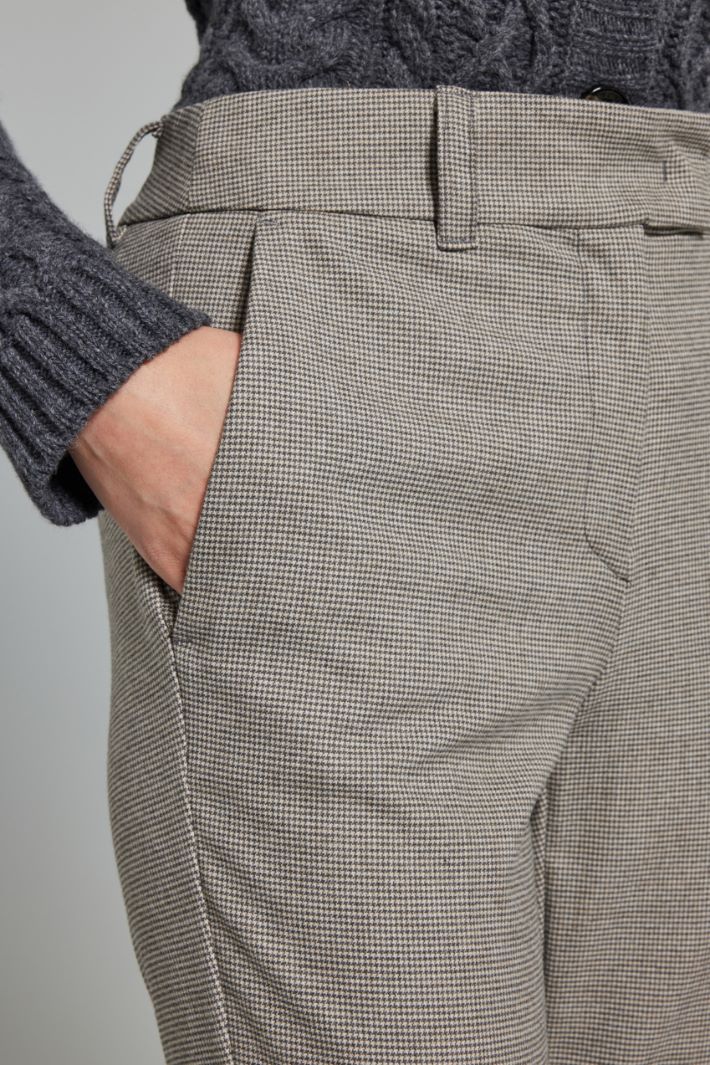 Pantaloni a sigaretta in flanella - GRIGIO - Fashion Market - 3