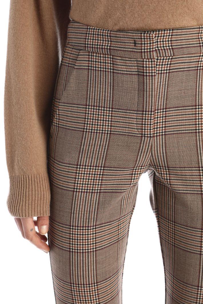 Pantaloni capri in tinto filo - MARRONE BEIGE - Fashion Market - 3