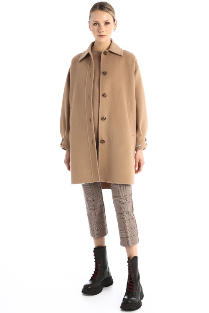 Pantaloni capri in tinto filo - MARRONE BEIGE - Fashion Market