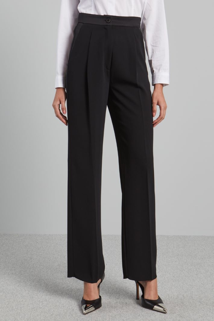 Pantaloni in enver satin - NERO - Fashion Market - 2