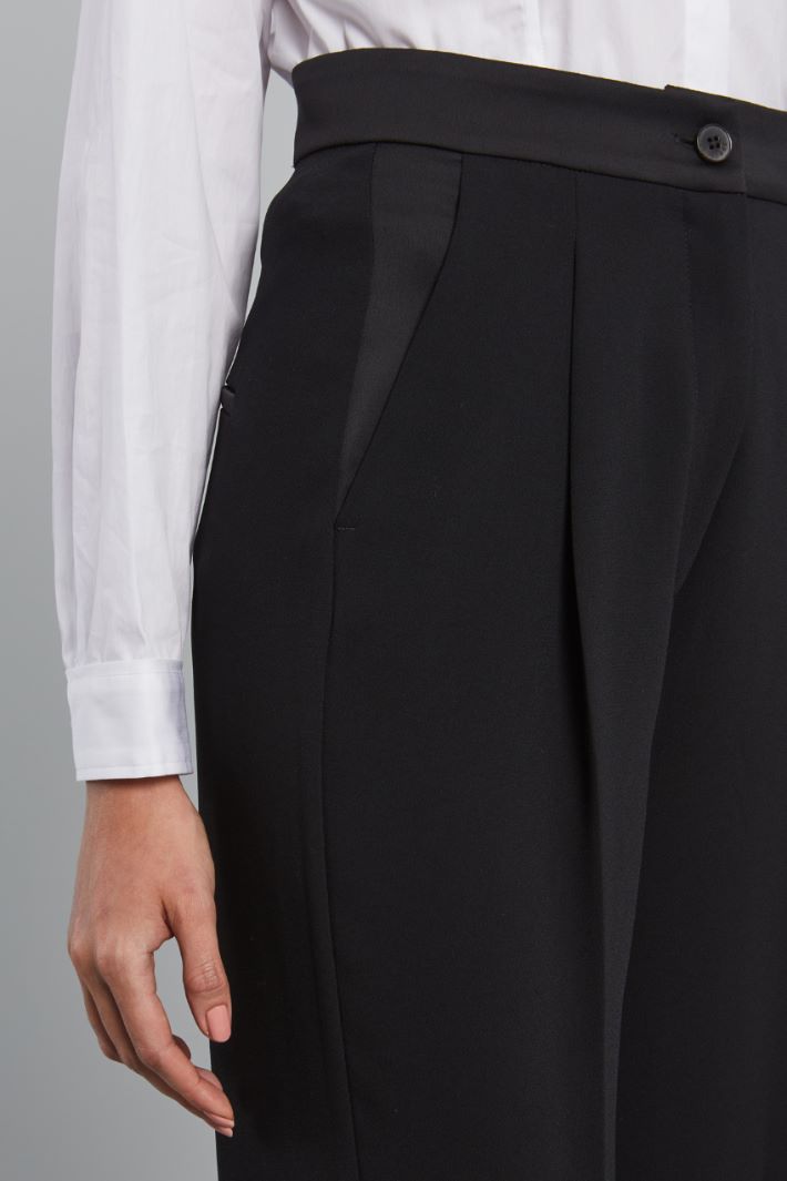 Pantaloni in enver satin - NERO - Fashion Market - 3