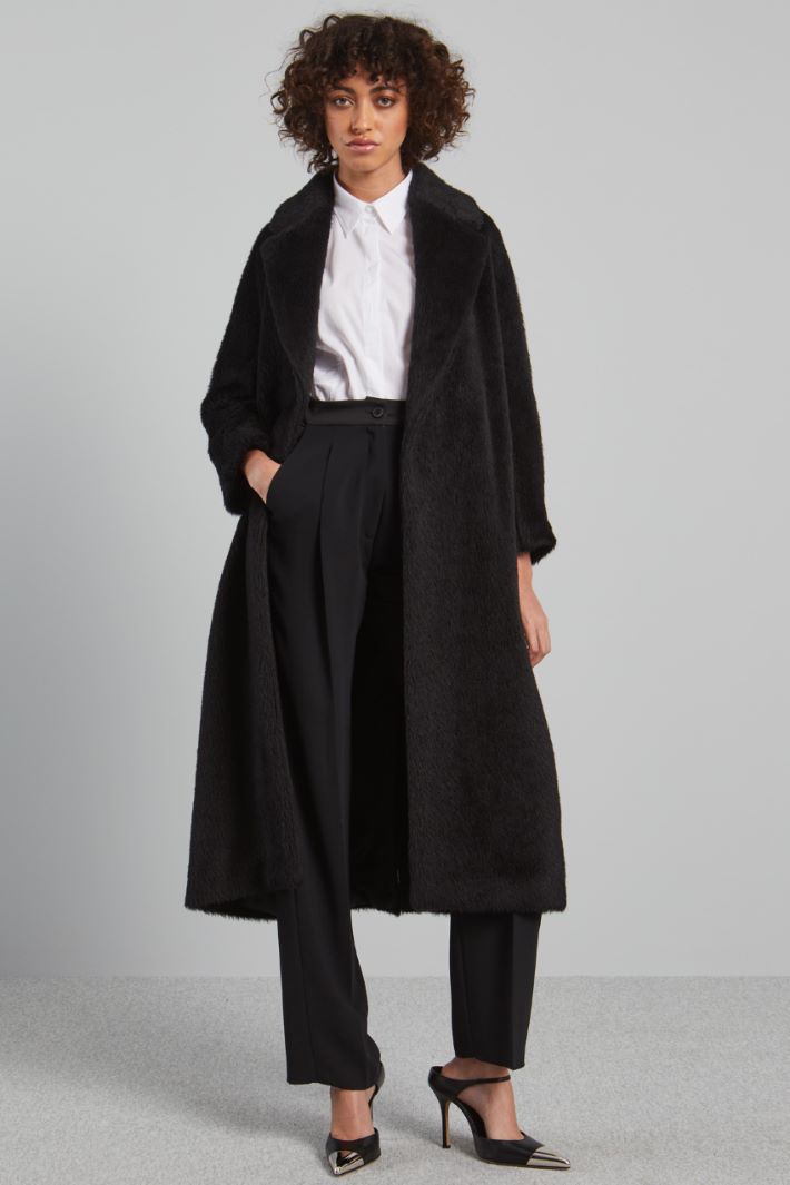 Pantaloni in enver satin - NERO - Fashion Market