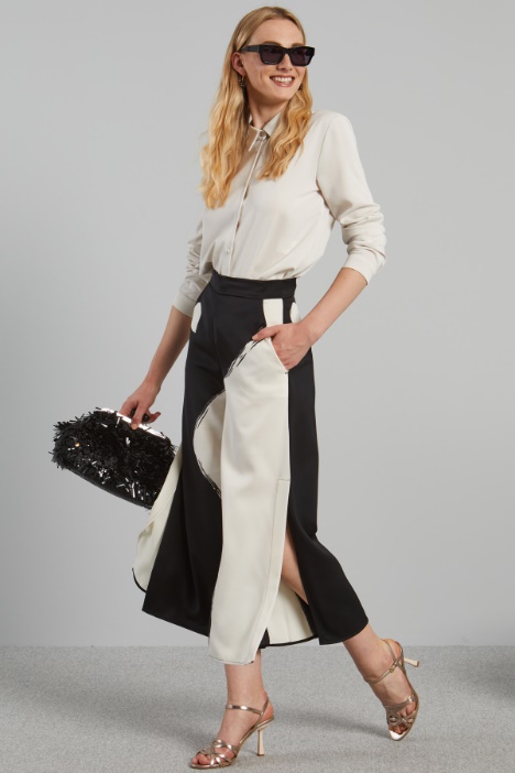 Pantaloni in enver satin lucido - Fashion Market