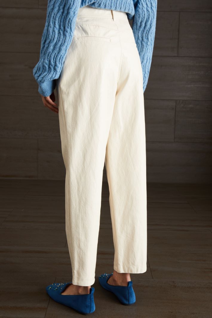 Pantaloni in similpelle - BIANCO PANNA - Fashion Market - 4