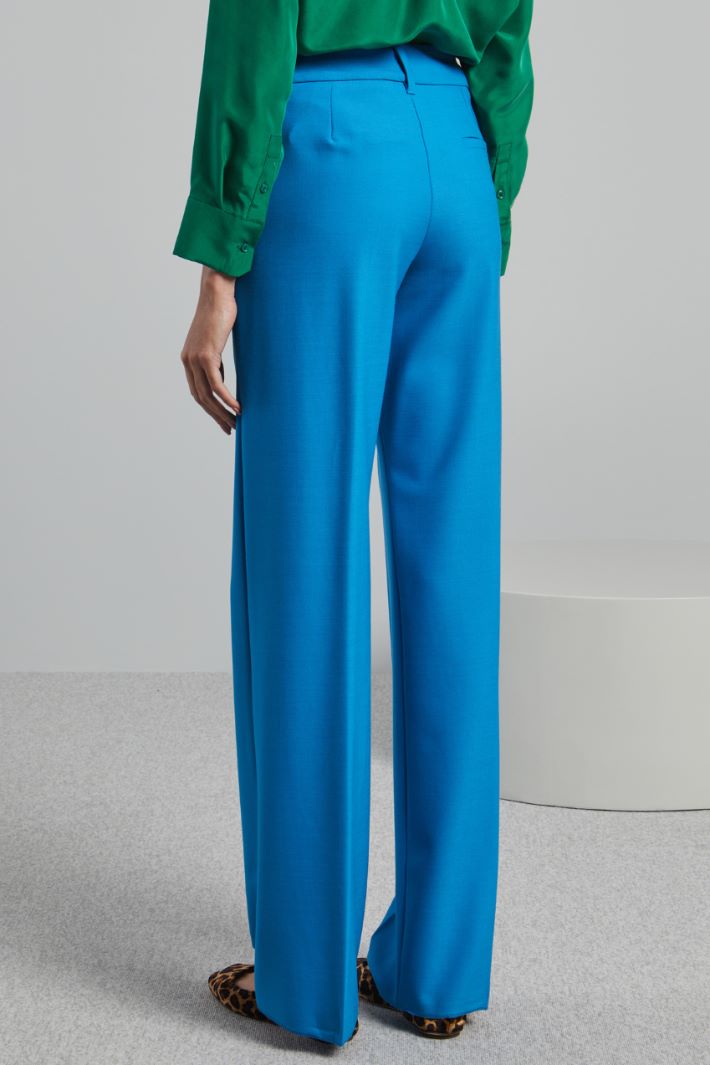 Pantaloni dritti in saglia - TURCHESE - Fashion Market - 4