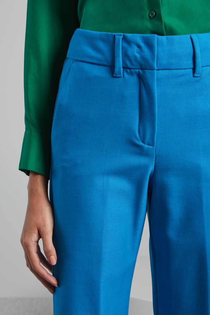 Pantaloni dritti in saglia - TURCHESE - Fashion Market - 3