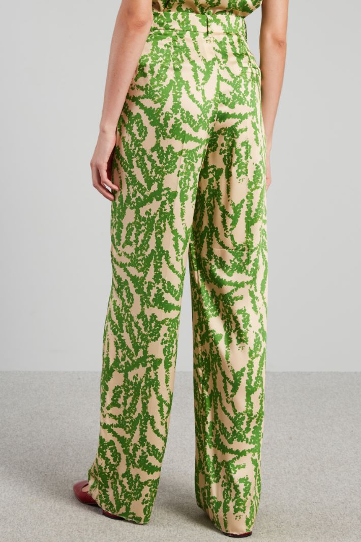 Pantaloni a palazzo in twill - VERDE AVORIO - Fashion Market - 4