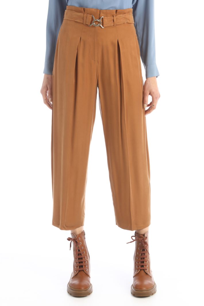 Pantaloni a vita alta - CAMMELLO MARRONE - Fashion Market - 4