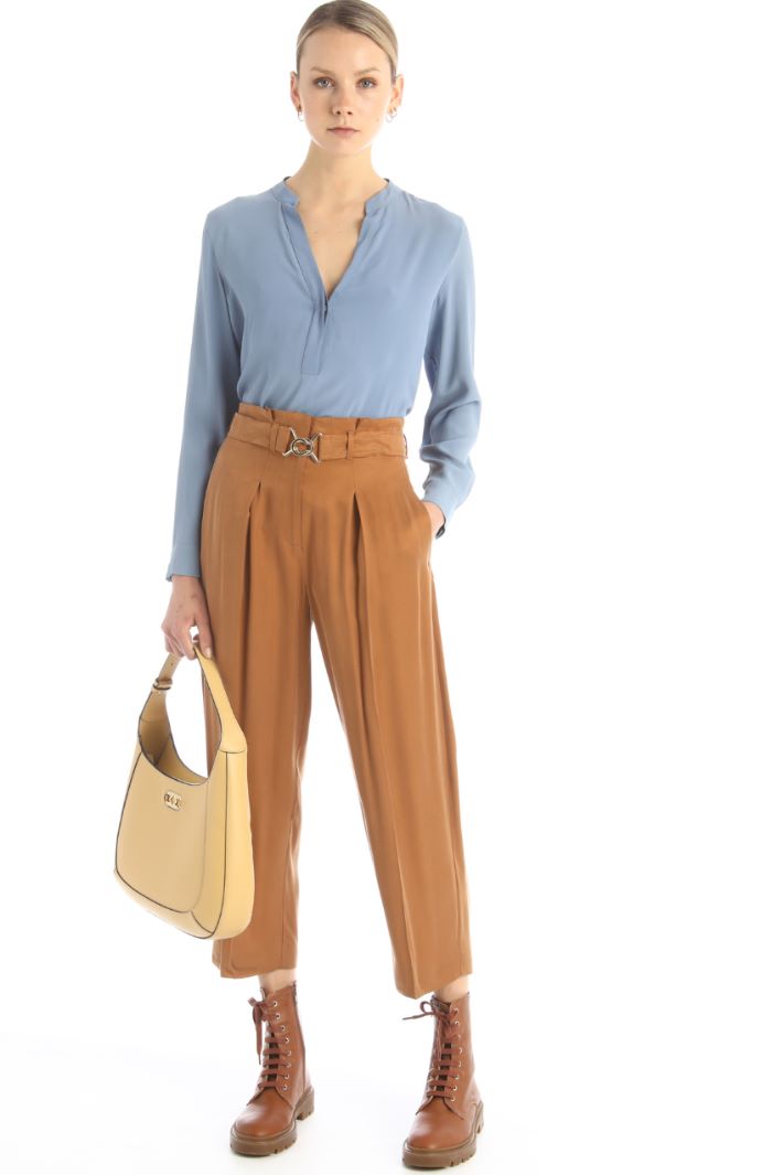 Pantaloni a vita alta - CAMMELLO MARRONE - Fashion Market