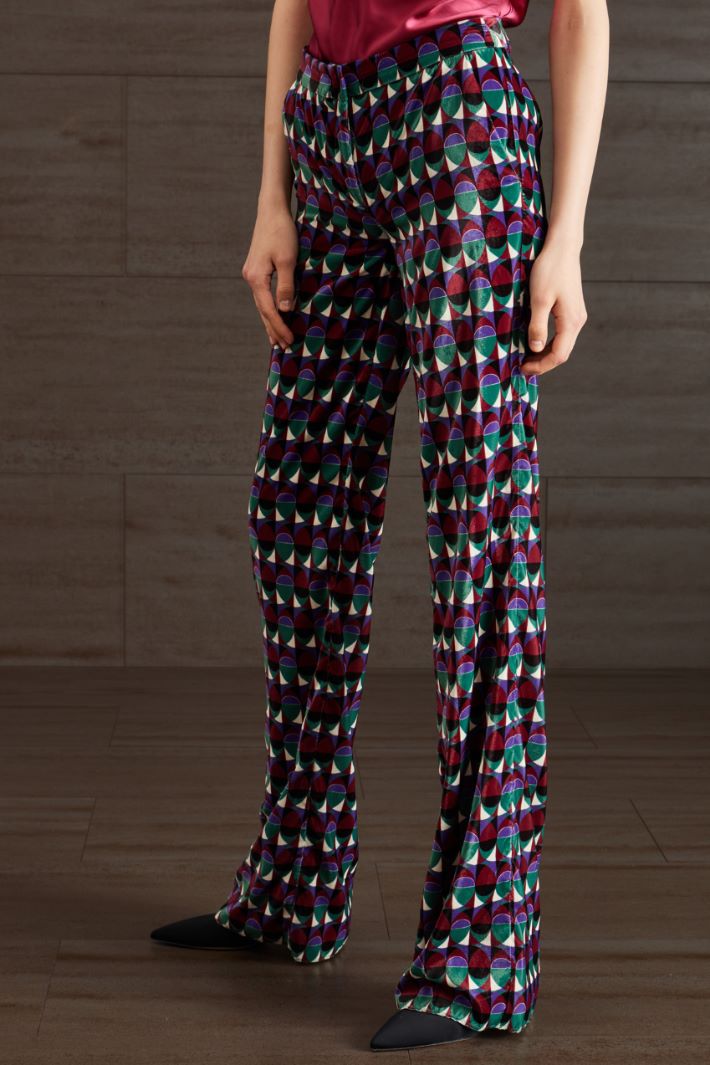 Pantaloni in velluto - VIOLA VERDE BORDEAUX - Fashion Market - 2