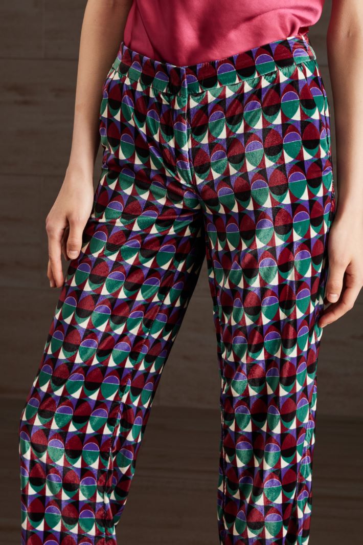 Pantaloni in velluto - VIOLA VERDE BORDEAUX - Fashion Market - 3