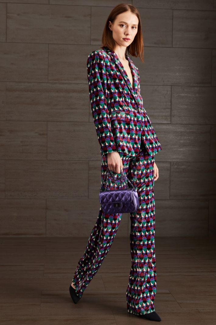 Pantaloni in velluto - VIOLA VERDE BORDEAUX - Fashion Market