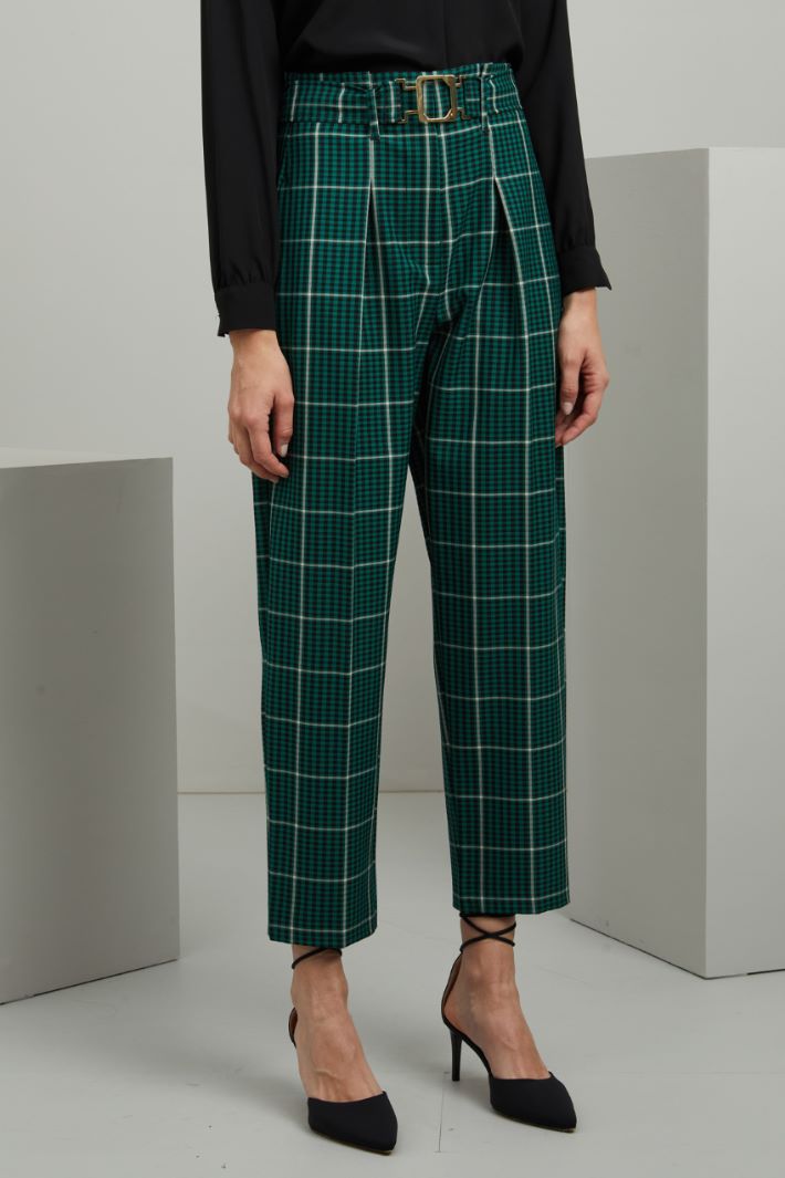 Pantaloni carrot - VERDE NERO BIANCO - Fashion Market - 2