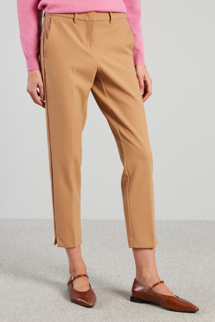 Pantaloni con spacchetti - CAMMELLO - Fashion Market - 2