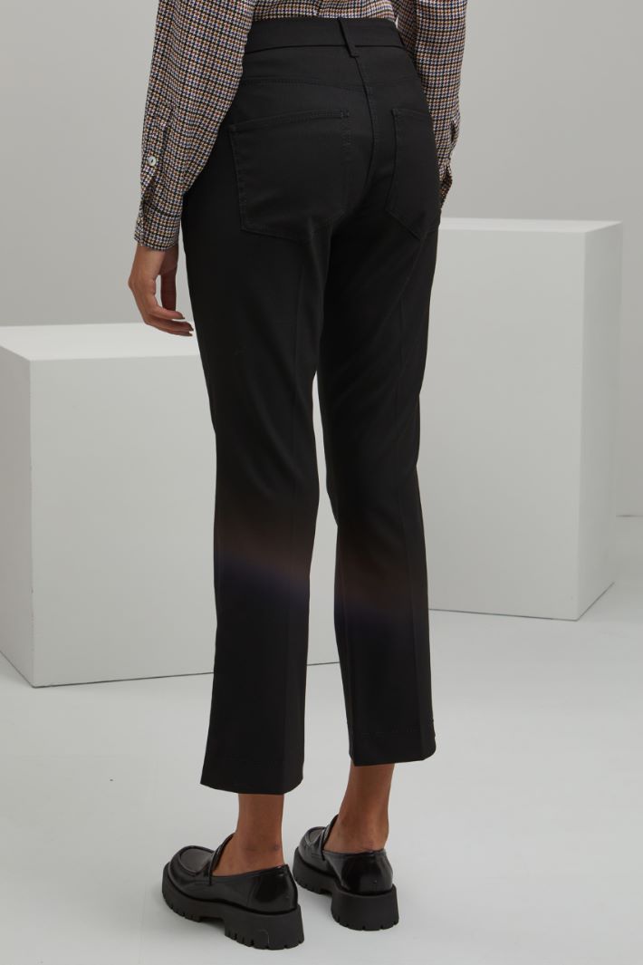 Pantaloni flare in gabardina - NERO ORO - Fashion Market - 4