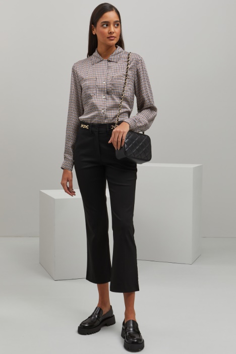 Pantaloni flare in gabardina - Fashion Market