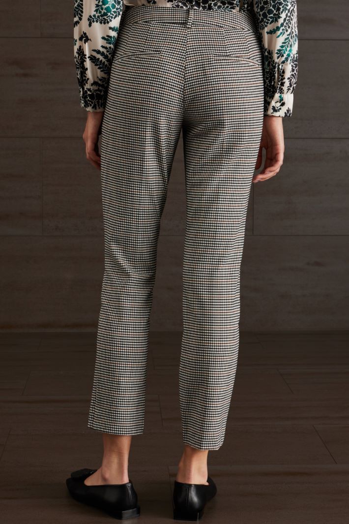 Pantaloni chino in lana - NERO BIANCO MARRONE - Fashion Market - 4