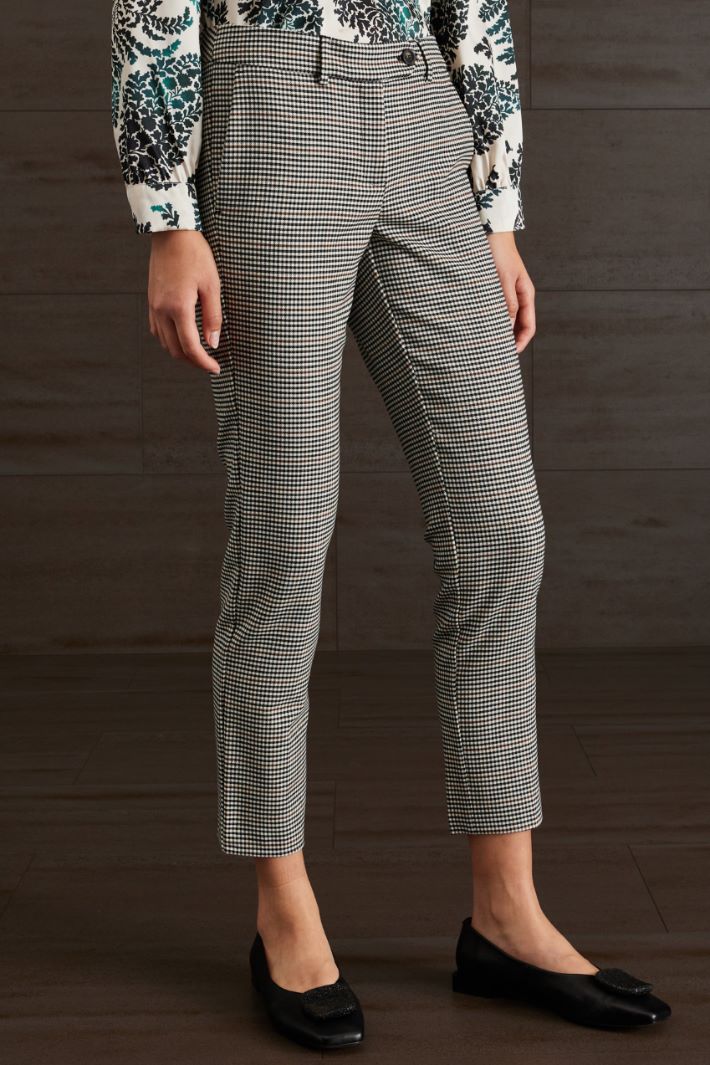 Pantaloni chino in lana - NERO BIANCO MARRONE - Fashion Market - 2