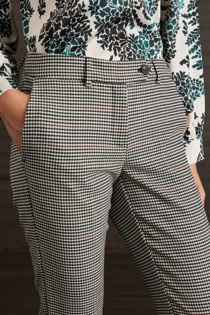 Pantaloni chino in lana - NERO BIANCO MARRONE - Fashion Market - 3
