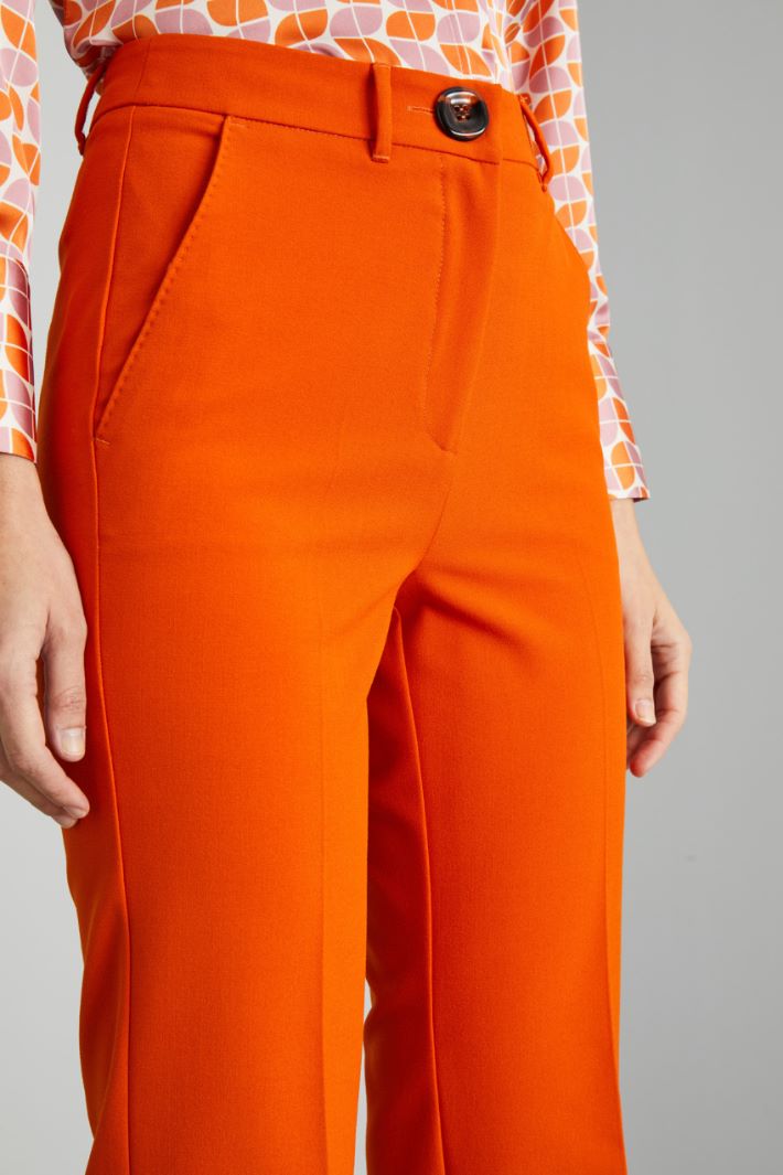 Pantaloni con macro bottone - ARANCIONE ZUCCA - Fashion Market - 3