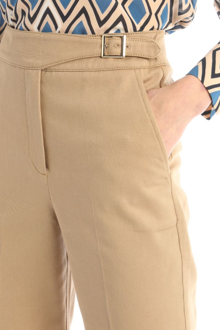 Pantaloni con frange - BEIGE - Fashion Market - 3