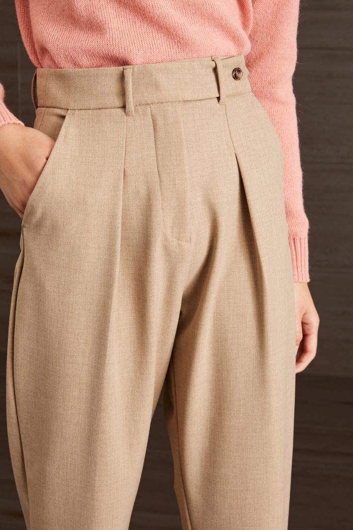 Pantaloni baggy in tela - SABBIA - Fashion Market - 3