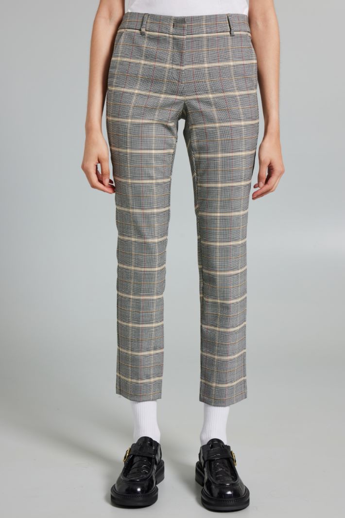 Pantaloni chino in batavia - NERO TABACCO ROSSO - Fashion Market - 2