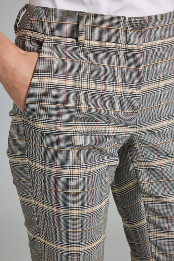 Pantaloni chino in batavia - NERO TABACCO ROSSO - Fashion Market - 3