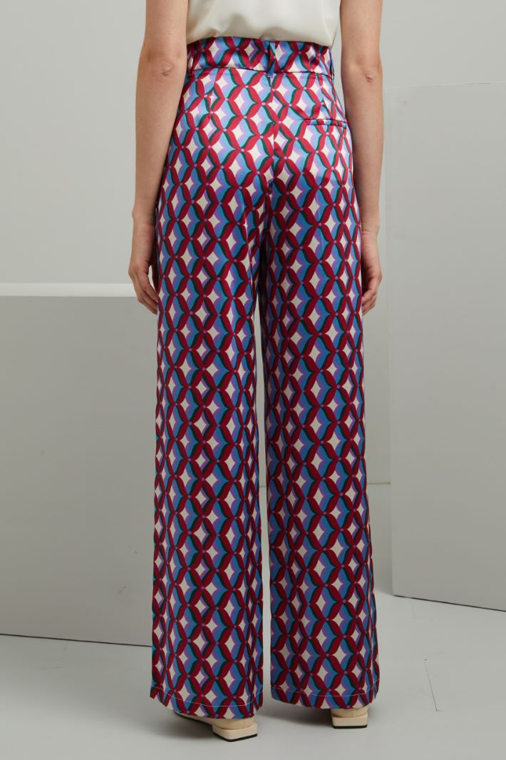 Pantaloni in twill stampato - MAGENTA VERDE AZZURRO - Fashion Market - 4