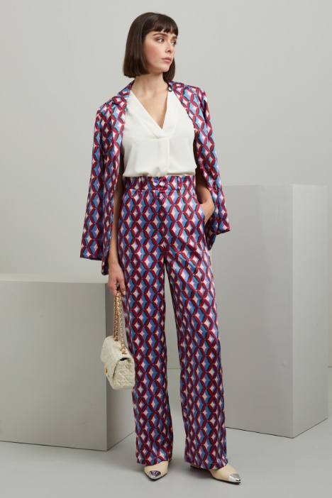 Pantaloni in twill stampato - Fashion Market