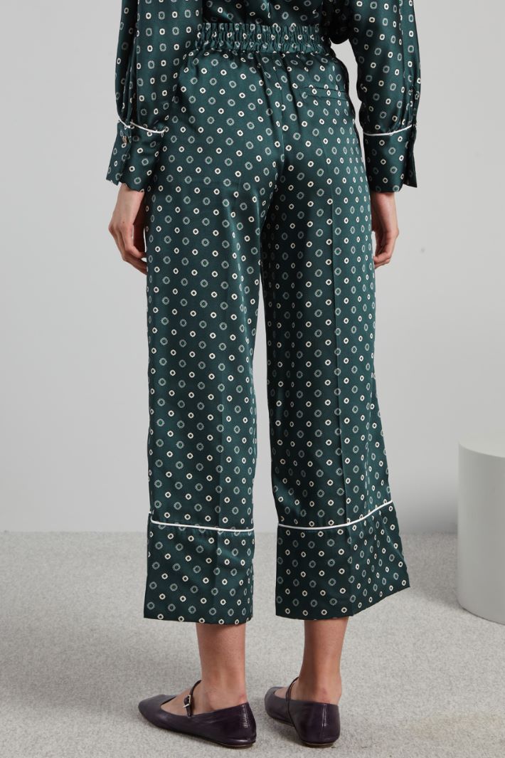 Pantaloni cropped in twill - VERDE SCURO - Fashion Market - 4