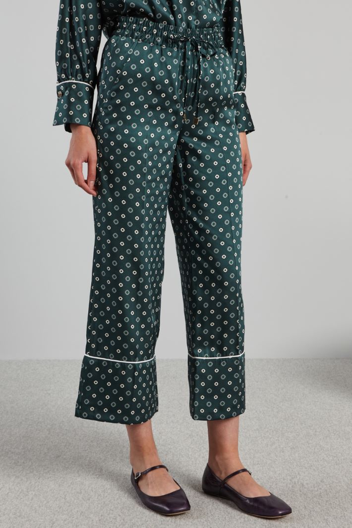 Pantaloni cropped in twill - VERDE SCURO - Fashion Market - 2