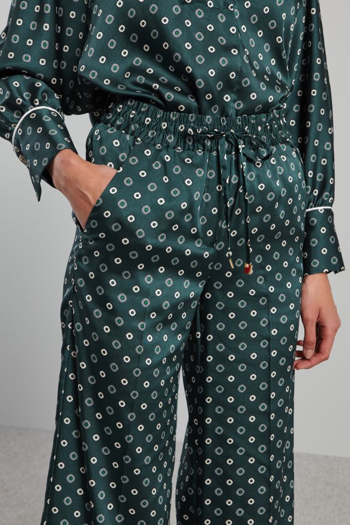 Pantaloni cropped in twill - VERDE SCURO - Fashion Market - 3
