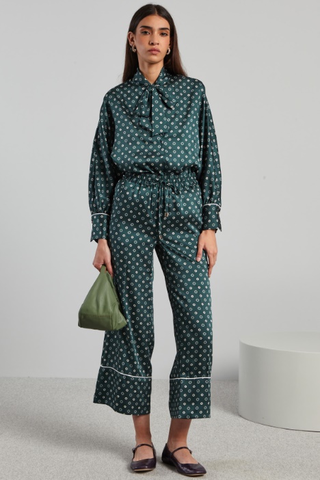Pantaloni cropped in twill - Fashion Market