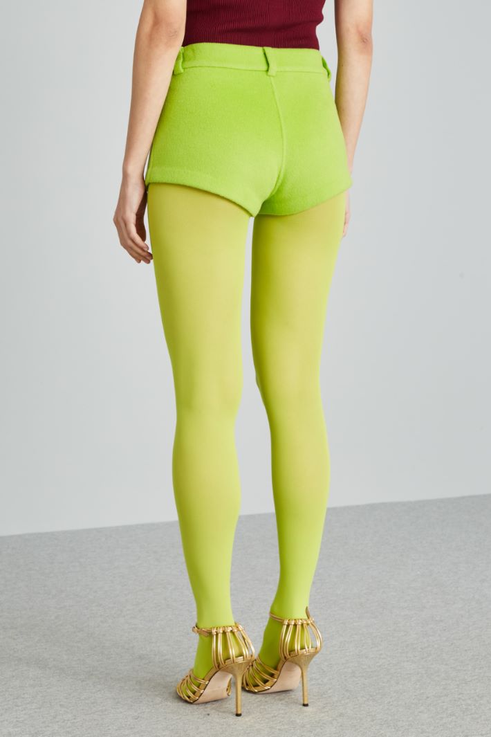 Shorts in drap di lana - VERDE LIME - Fashion Market - 4