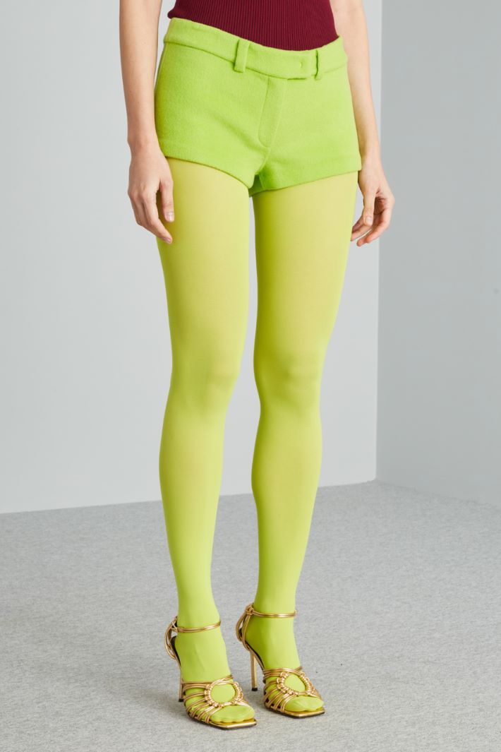 Shorts in drap di lana - VERDE LIME - Fashion Market - 2