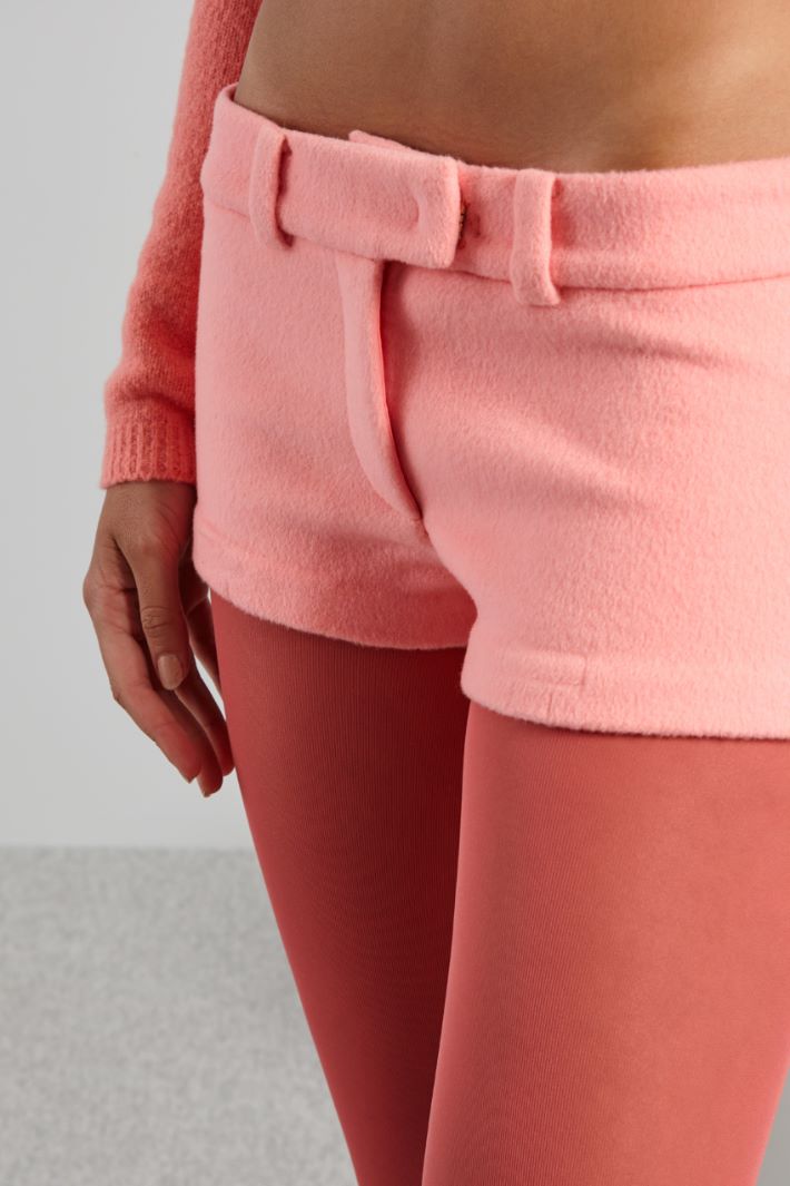 Shorts in drap di lana - ROSA CONFETTO - Fashion Market - 3