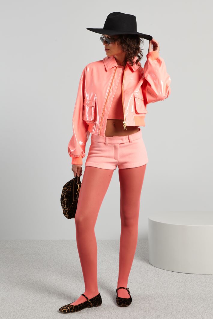 Shorts in drap di lana - ROSA CONFETTO - Fashion Market