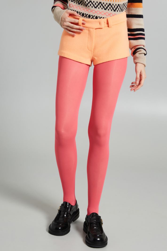 Shorts in drap di lana - ARANCIONE ACCESO - Fashion Market - 2