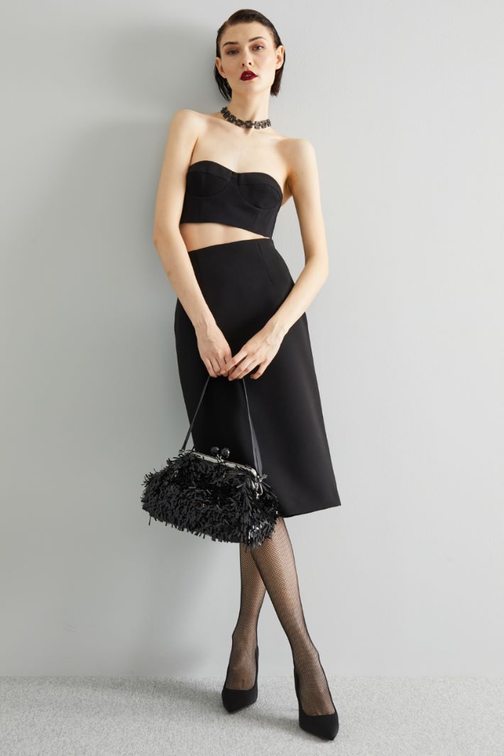 Crop top a bustino - NERO - Fashion Market - 4
