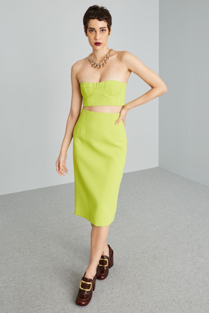 Crop top a bustino - VERDE LIME - Fashion Market - 2