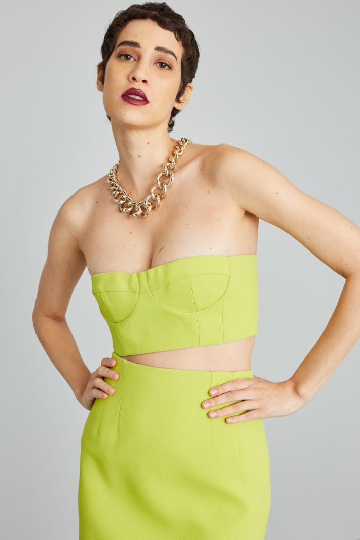 Crop top a bustino - VERDE LIME - Fashion Market - 3