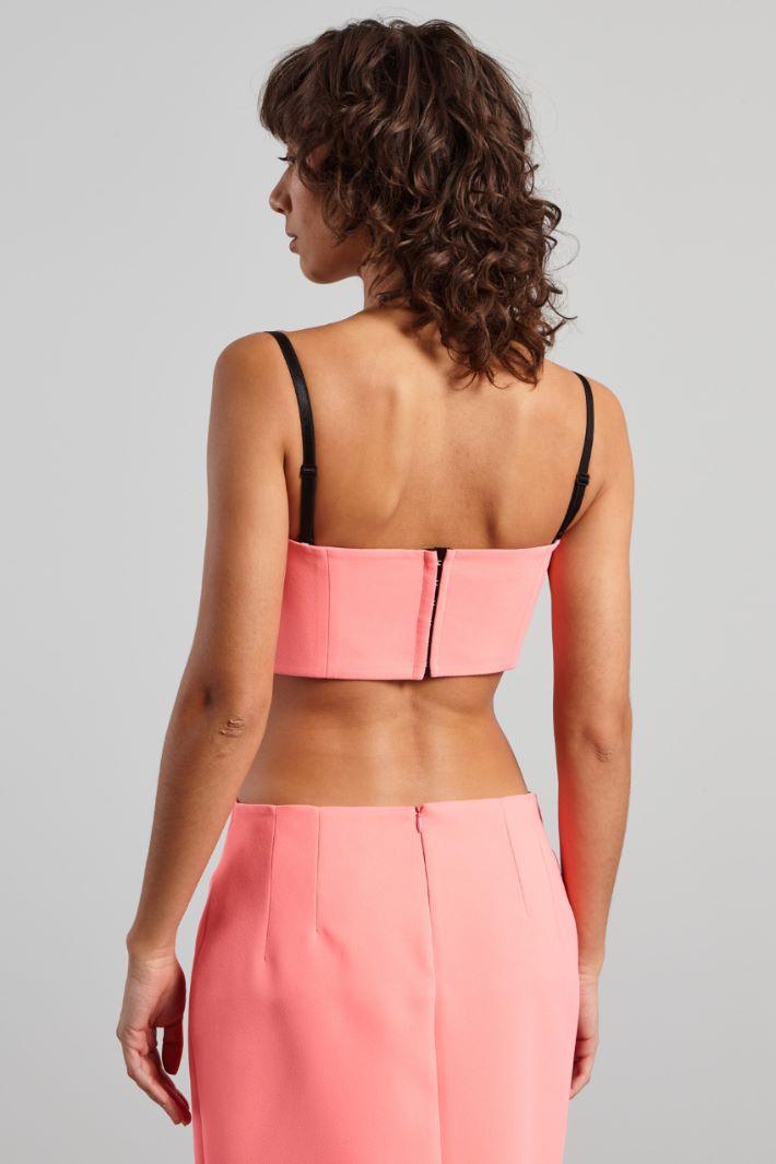 Crop top a bustino - ROSA ACCESO - Fashion Market - 4