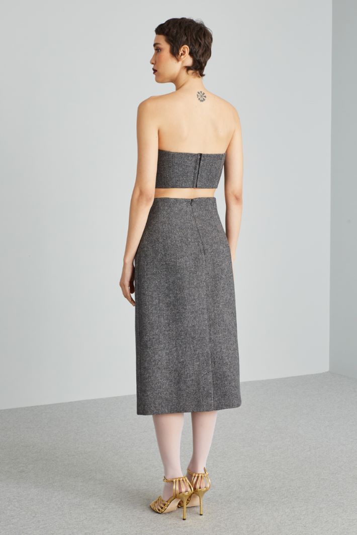 Crop top a bustino - GRIGIO ARDESIA - Fashion Market - 4