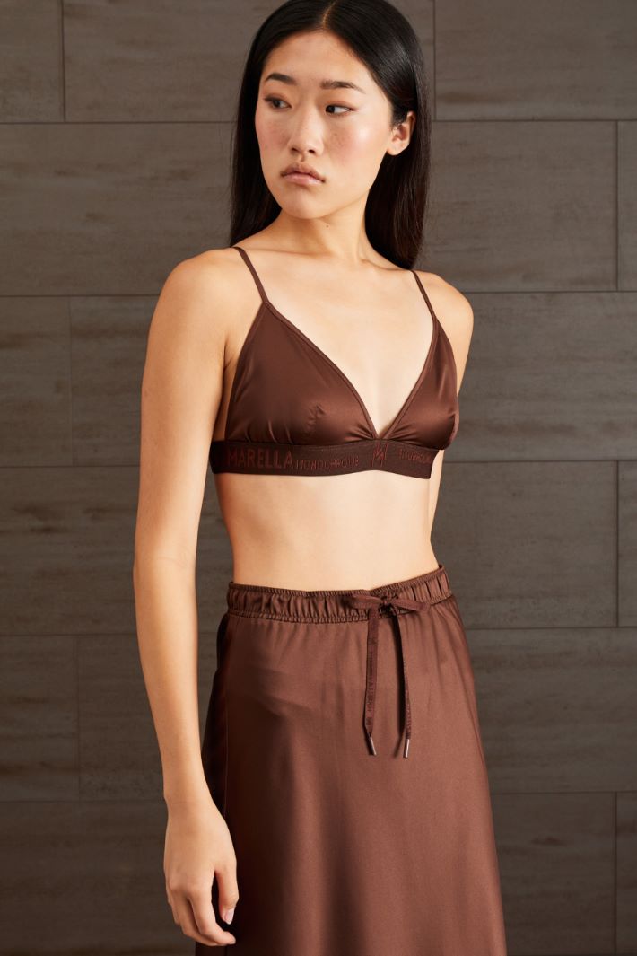 Top in raso - MARRONE CIOCCOLATO - Fashion Market - 2