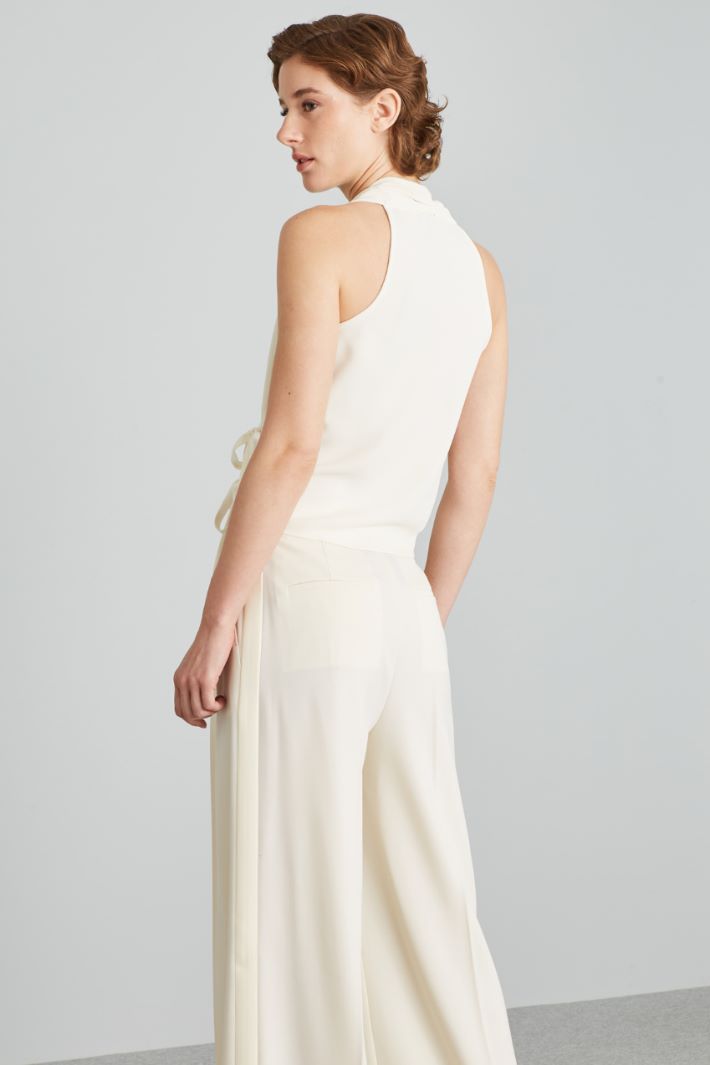 Top a portafoglio in enver satin - LATTE - Fashion Market - 4