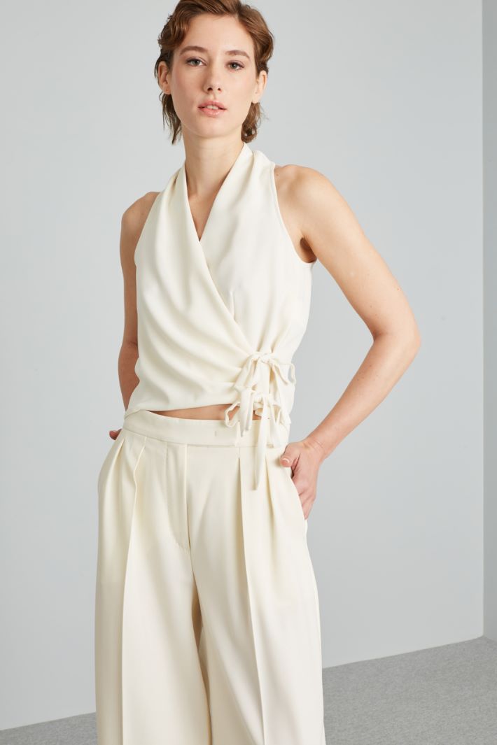 Top a portafoglio in enver satin - LATTE - Fashion Market - 2