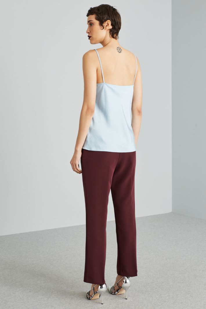 Top con scollo drappeggiato - AZZURRO PASTELLO - Fashion Market - 4