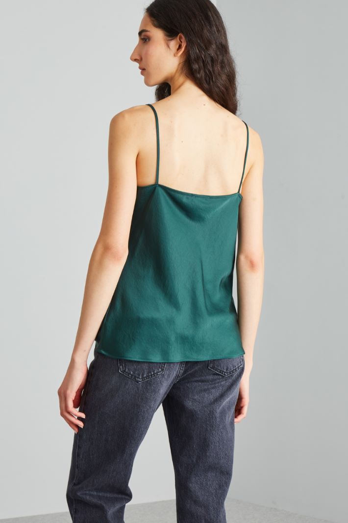 Top con scollo drappeggiato - VERDE - Fashion Market - 4