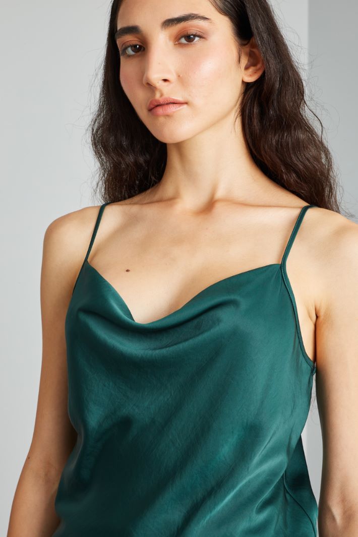 Top con scollo drappeggiato - VERDE - Fashion Market - 3